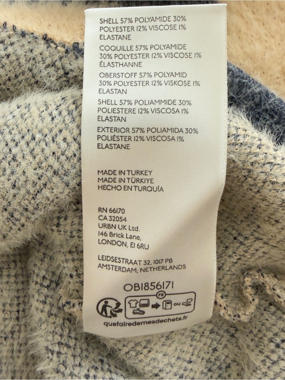 Maeve Anthropologie Striped Mock Neck Cozy Sweater - Cream & Charcoal Size Large - Picture 8 of 12